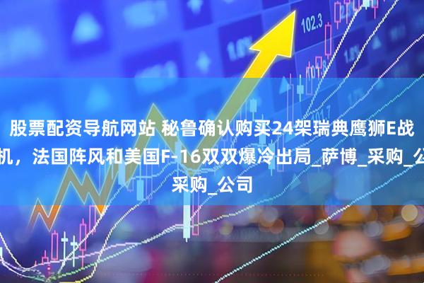 股票配资导航网站 秘鲁确认购买24架瑞典鹰狮E战斗机，法国阵风和美国F-16双双爆冷出局_萨博_采购_公司